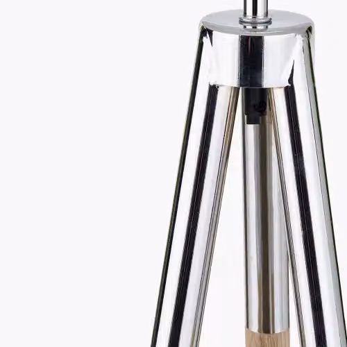 Ruma Industrial Metal and Wood Tripod Floor Lamp in Grey – 2