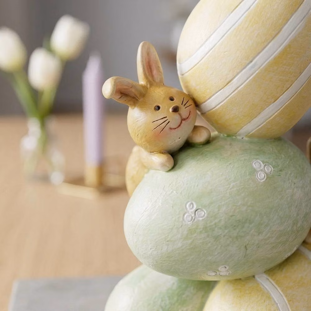 Garden Greatness Multicolour Ceramic Easter Egg and Bunny Tabletop Ornament – 2