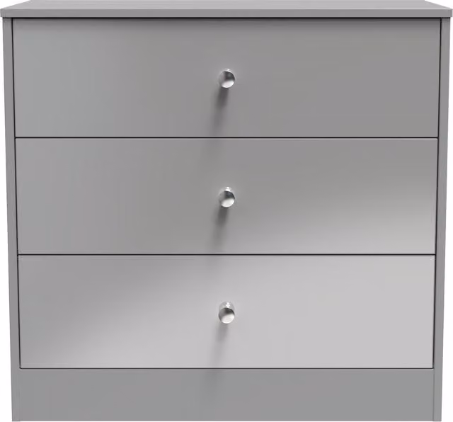 Ready Assembled 2 U Stowe 3 Drawer Chest in Dark Grey Matt