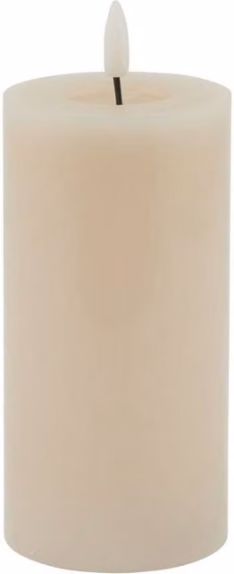 Lemon Pavilion Luxe Collection Melt Effect LED Wax Pillar Candle in Taupe Brown, W8 x D8 x H15 cm