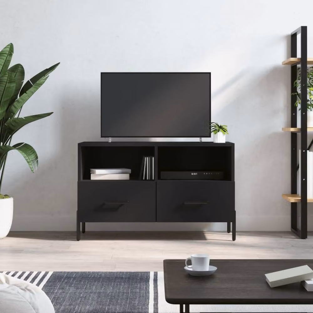 Berkfield Home Modern Black TV Cabinet W/D/H: 80 x 36 x 50 cm – 2