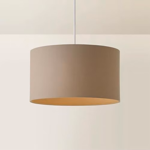 ValueLights Reni Fabric Drum Ceiling Lamp Shade, Beige, Diameter: 35 cm, Height: 20 cm – 2