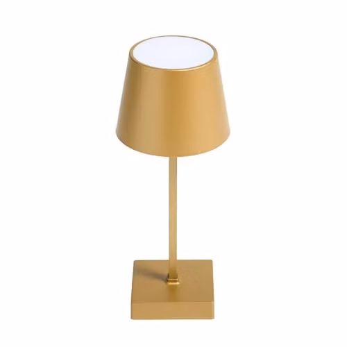 OHS Dimmable LED Cordless Table Lamp in Gold/Brass with Rechargeable Battery and Touch Control – 1