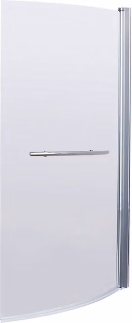 Balterley D-Shaped Reversible B Bath Screen with Towel Rail, Clear 6mm Safety Glass, Silver, W: 83.8 cm, D: 14.33 cm, H: 90 cm – 1