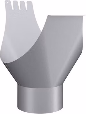 Lindab Silver Metallic Half Round Galvanised Steel Click System Gutter Outlet 190mm
