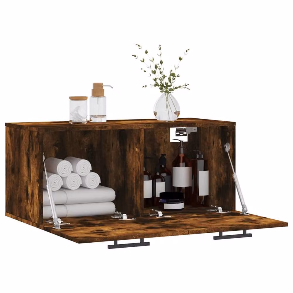 Berkfield Home Wall Mounted Cabinet in Smoked Oak Brown, W/D/H: 80 x 36.5 x 35 cm – 4
