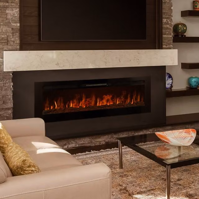 Monster Shop 50 Inch Black Electric Inset Recessed Fireplace