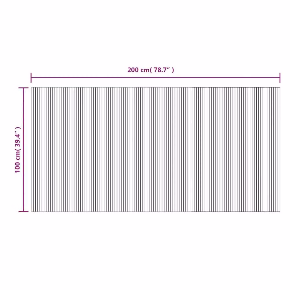 Berkfield Home Rectangular Black Bamboo and Polypropylene Rug, W: 100 cm, L: 200 cm – 5
