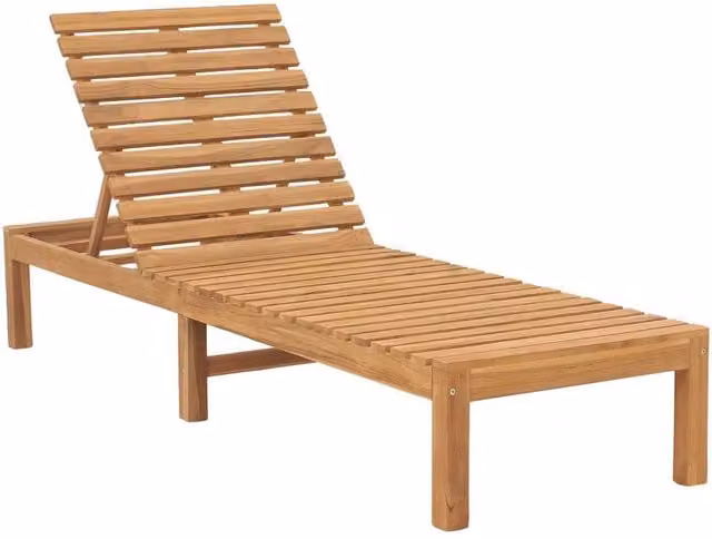 Berkfield Home Sun Lounger in Brown Solid Teak Wood – 1