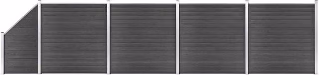Berkfield Home WPC Fence Panel Set in Black – 1