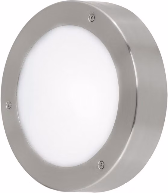 Loops IP44 Outdoor LED Wall Light in Silver Stainless Steel