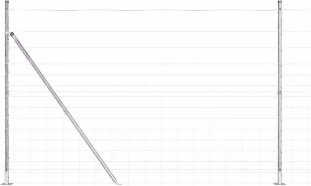 Berkfield Home Field Fence Galvanised Steel In-Ground Round Mesh in Silver/Grey, H: 160 cm, W: 25 m