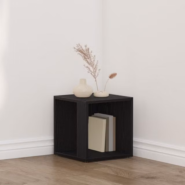 Berkfield Home Black Oak Side Table, W/D/H: 33 x 33 x 34.5 cm