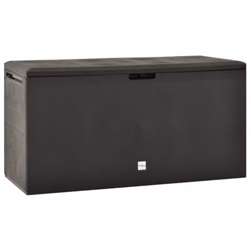 vidaXL Modern Anthracite Plastic Garden Storage Box W/D/H: 114 x 47 x 60 cm