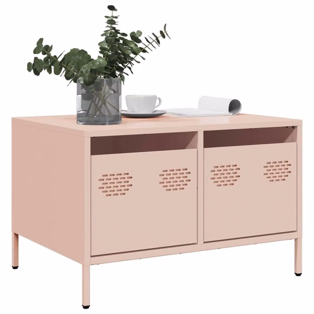 Berkfield Home Modern Pink TV Cabinet in Cold-rolled Steel, W: 68 cm, D: 50 cm, H: 43.5 cm – 2