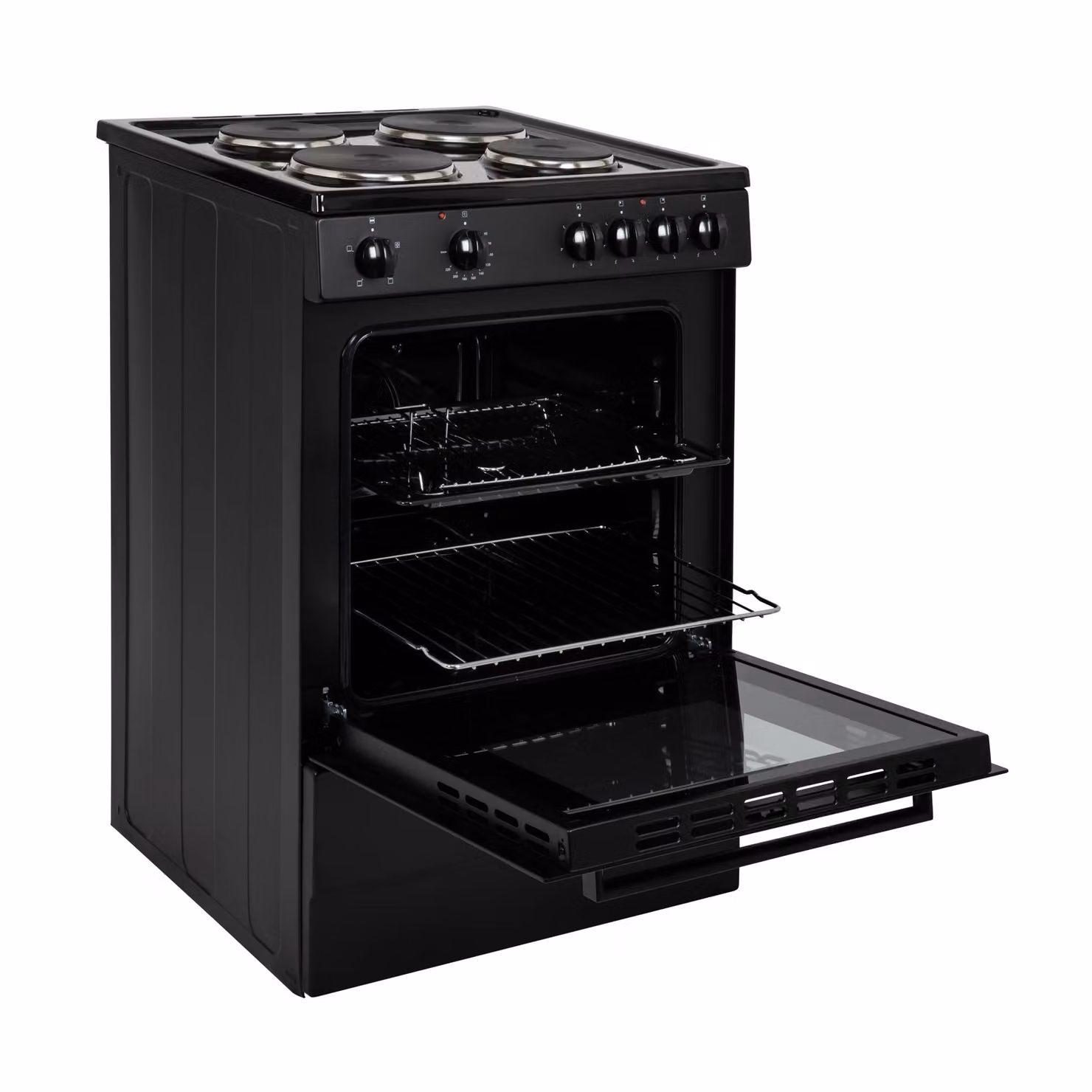 Willow 68L Freestanding Single Cavity Electric Cooker with Solid Plate, Black – 3