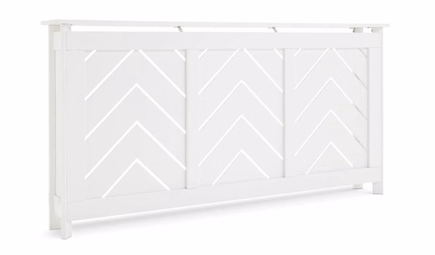 Cheap Furniture Warehouse Chevron Large Radiator Cover White W: 158 cm, H: 81.5 cm, D: 21 cm