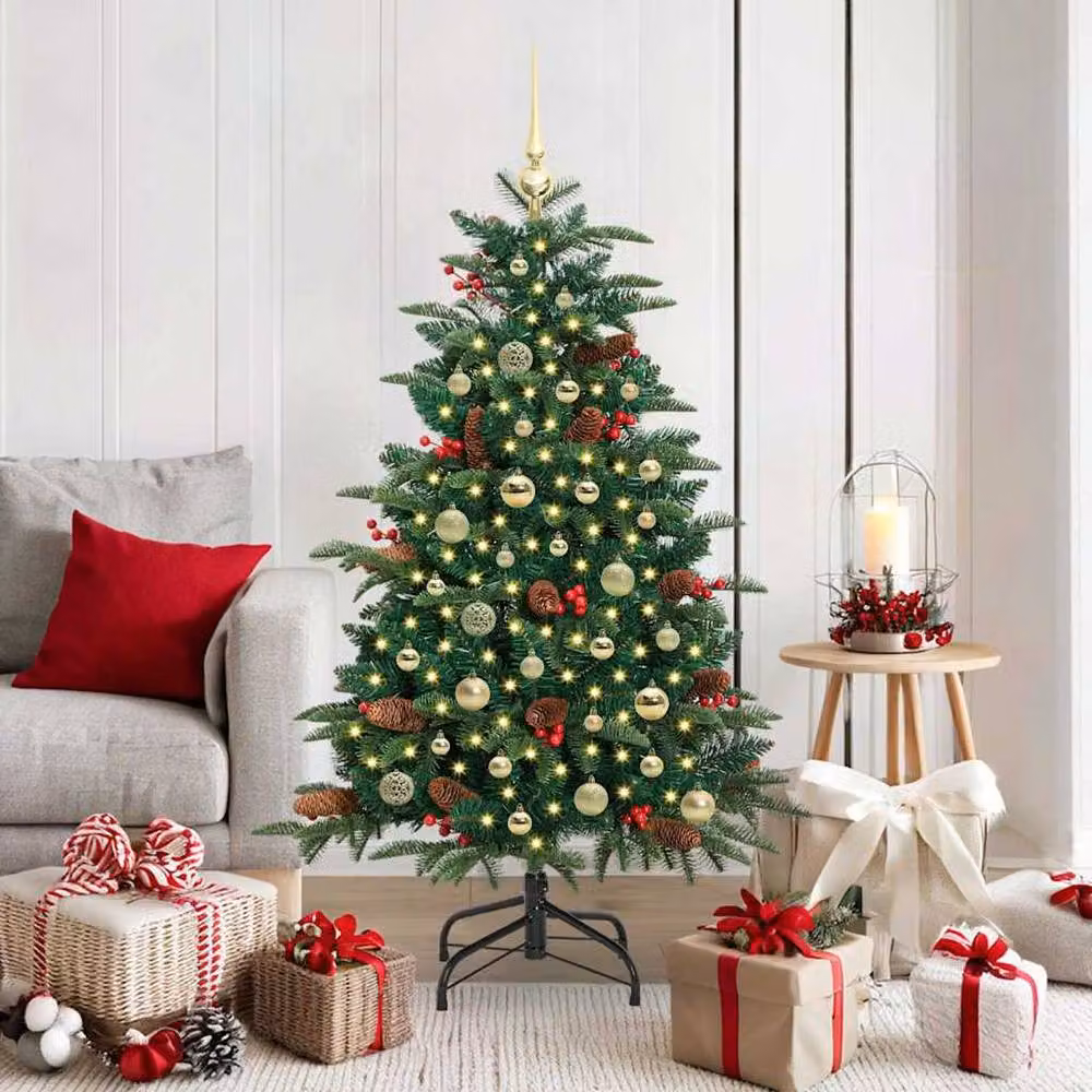 Berkfield Home Elegant Green Artificial Christmas Tree with 150 LEDs and Stand – 2