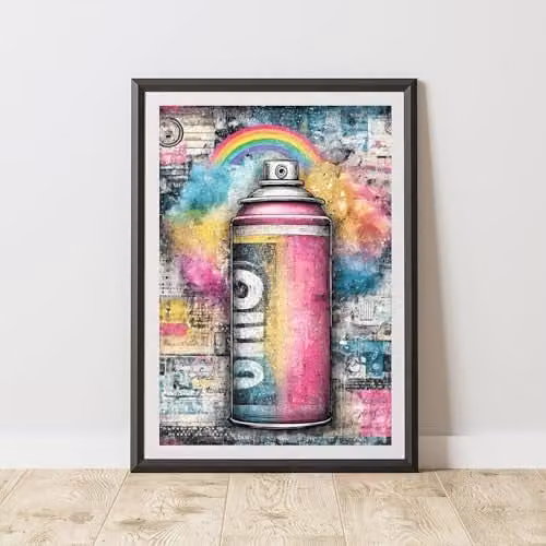 60 Second Makeover Limited Urban Street Art Spray Paint Graffiti Poster, Multicolour A3 Paper Wall Art