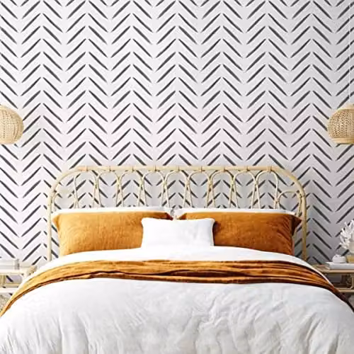 Holden Decor Abstract Geometric Tribal Chevron Wallpaper in Black and White – 2