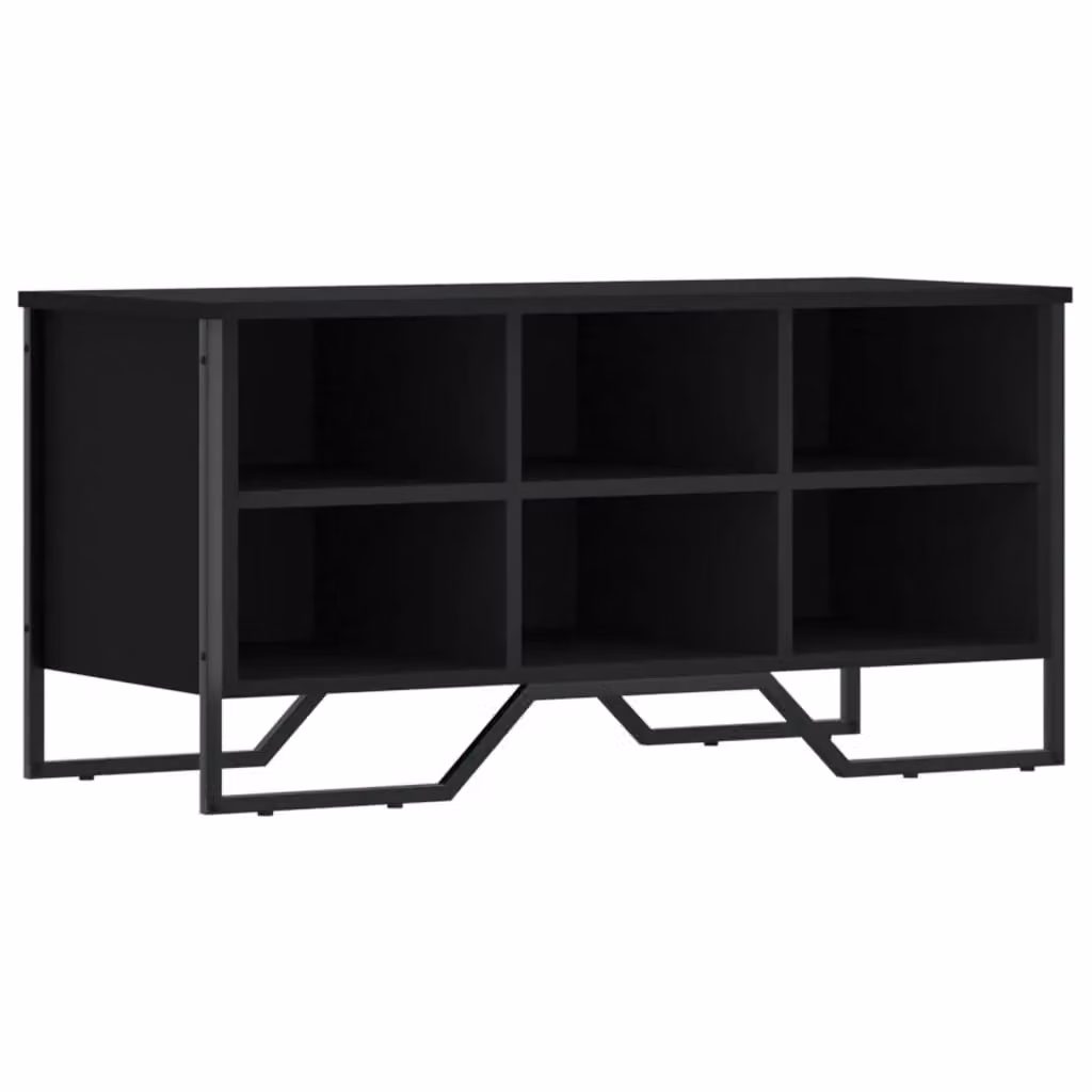 Berkfield Home Black Modern Shoe Cabinet with Integrated Seat, W/D/H: 90 x 38 x 45.5 cm – 2