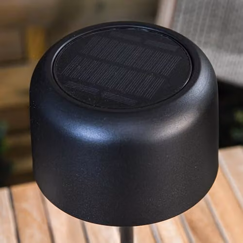 Garden Gear Solar Metal Tabletop Touch Lamp, Dimmable LED Outdoor and Indoor Light, IP44 Waterproof, Black and White (Pack of 2) – 3
