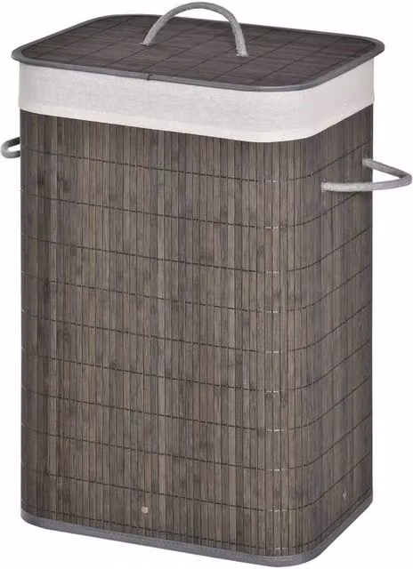 KORVIXA Collapsible Laundry Basket Hamper with Removable Bag in Grey – 1