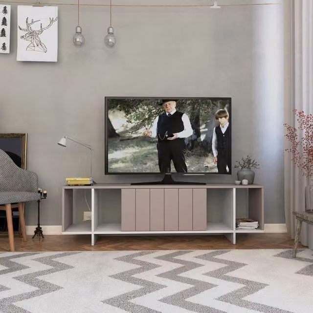 Zitano Modern White Wood TV Unit Multimedia Centre