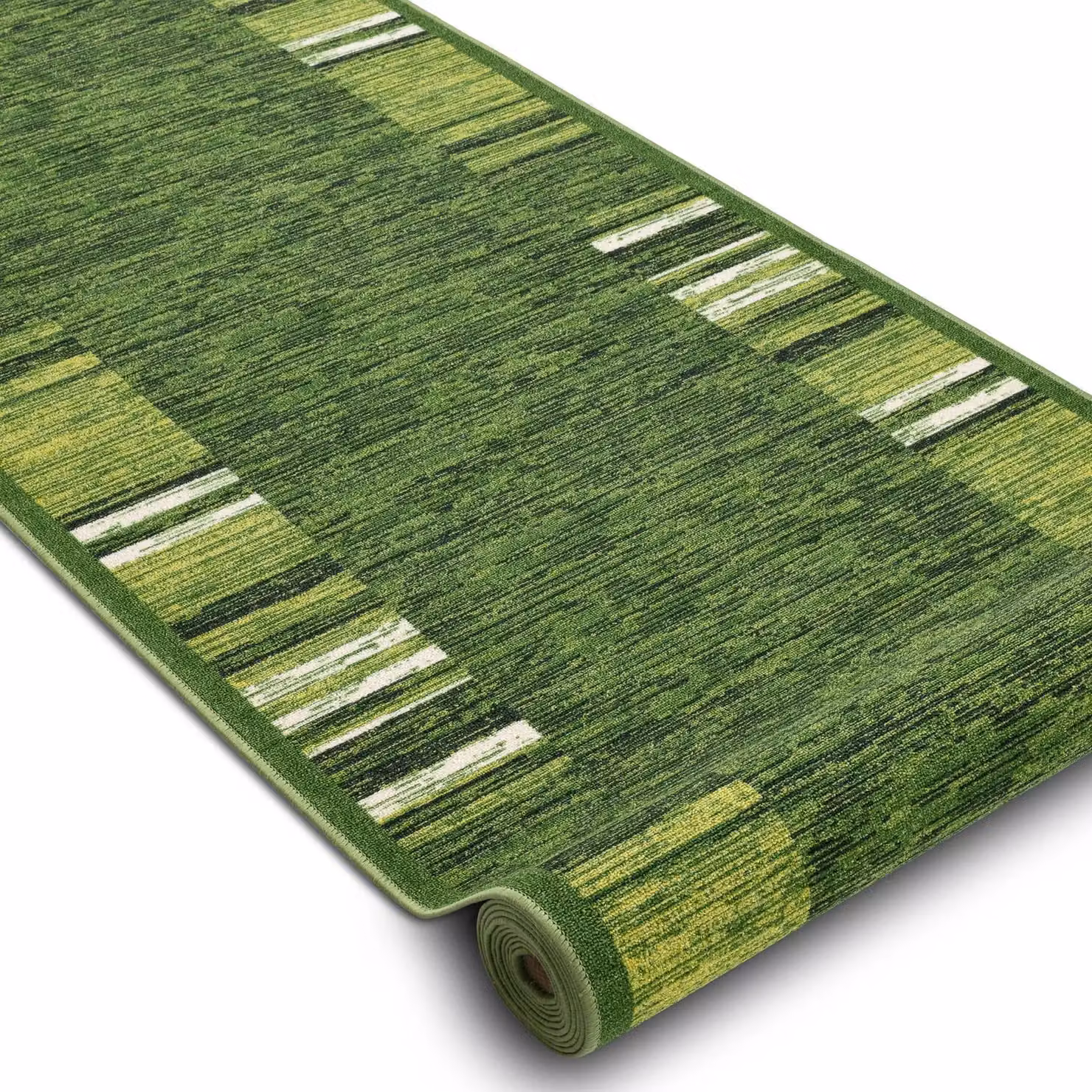 RugsX Adagio Anti-Slip Striped Runner in Green, W/L: 80 x 420 cm – 2