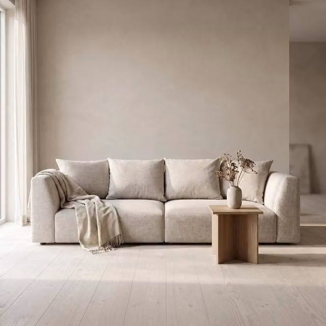 Abakus Direct Tokyo 3 Seater Sofa in Green Brushed Tweed Fabric with Scatter Cushions