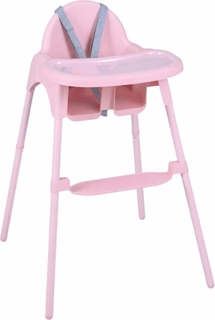 COSTWAY 4-in-1 Convertible Baby High Chair in Pink