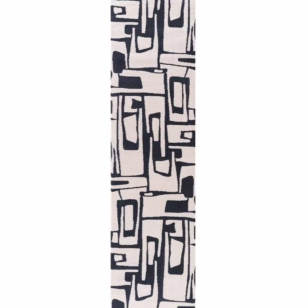 THE RUGS Loft Abstract Soft Pile Area Rug, Navy Blue and Multicolour, W: 160 cm, D: 230 cm – 7