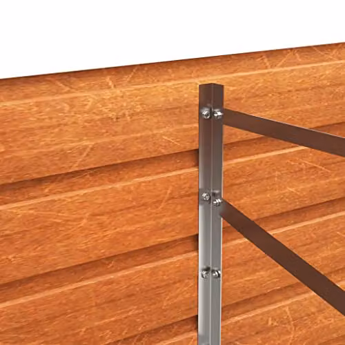 vidaXL Grey Weathering Steel Garden Planter Tub W: 80 cm, D: 48 cm, H: 45 cm – 3