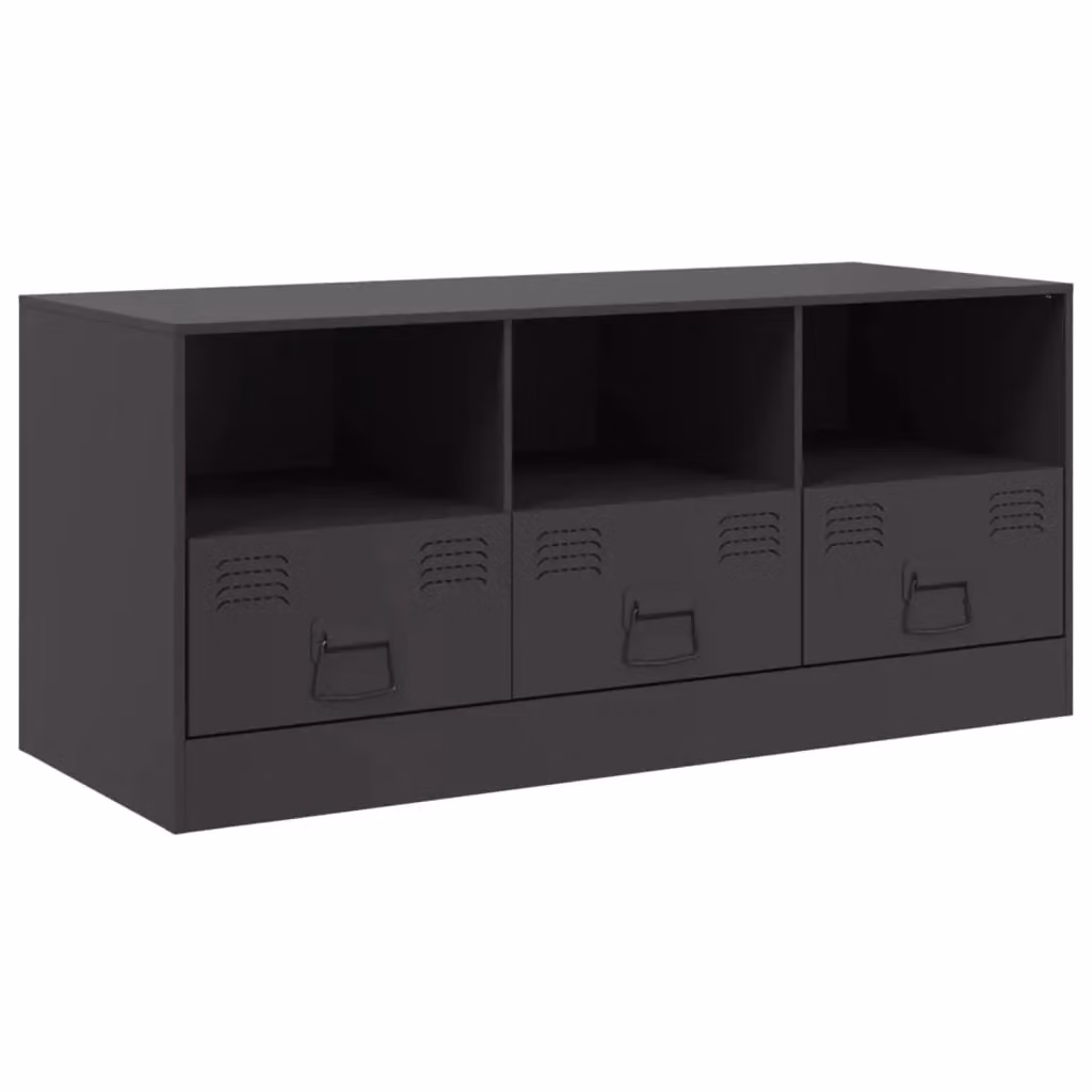 Berkfield Home Black Industrial Steel TV Cabinet W/D/H: 99 x 39 x 44 cm – 2