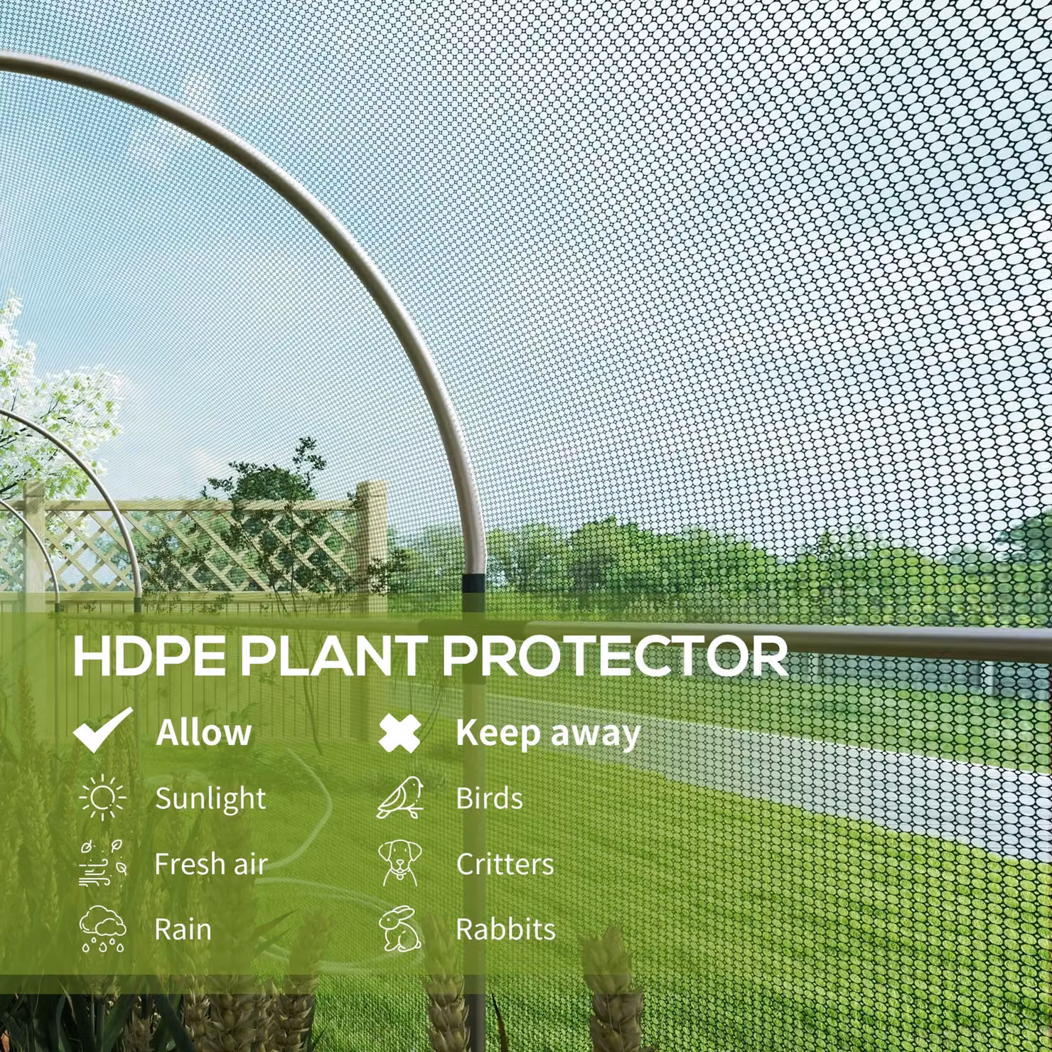 OUTSUNNY Green Fruit Cage Plant Protection Tent W/D/H: 120 x 360 x 190 cm – 3