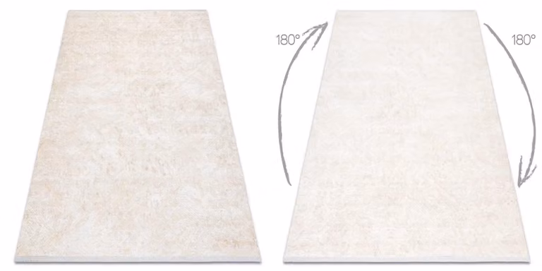 RugsX Duke Yellow Rectangular Rug with High-Low Effect and Fringes, W: 140 cm, L: 190 cm
