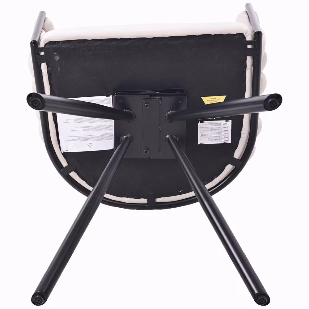 Matteo Set of 4 Beige Velvet Dining Chairs with 360 Degree Swivel and Metal Legs – 3