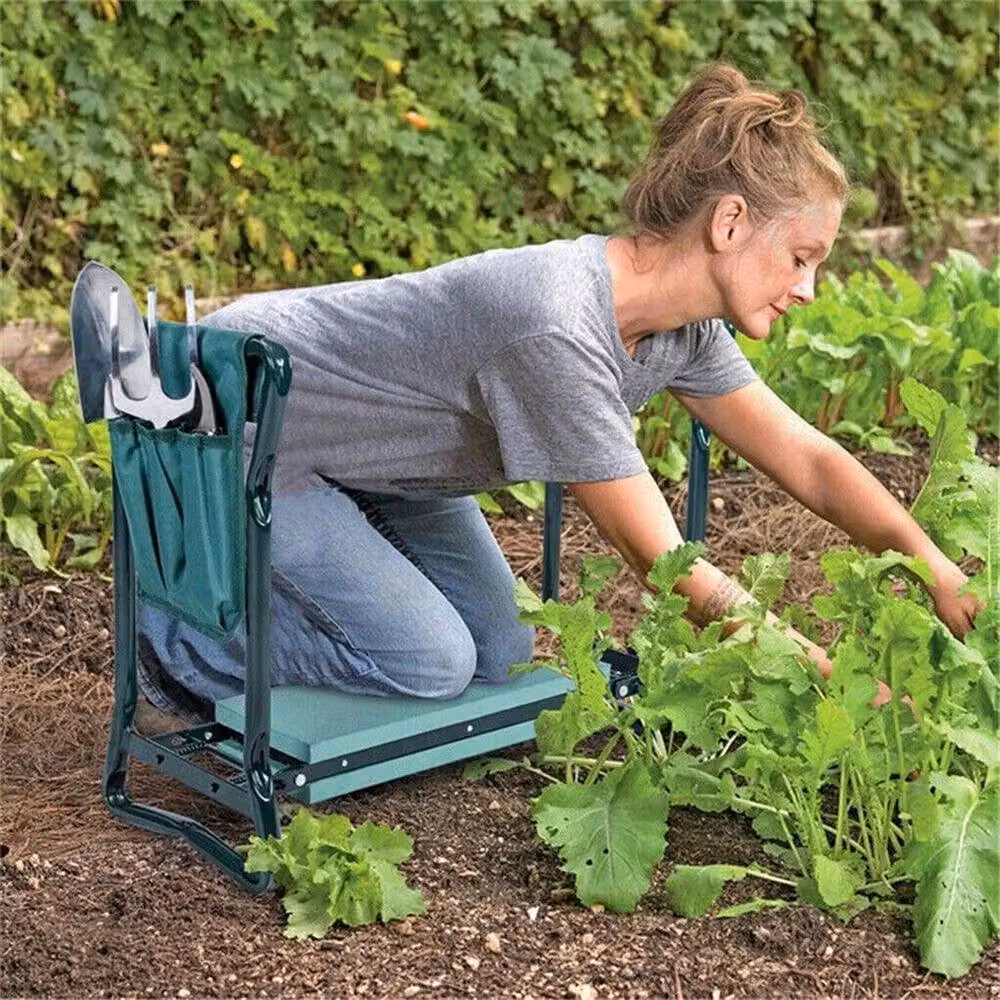 NESTLUNE Heavy Duty Portable Foldable Foam Padded Garden Kneeler in Green – 2