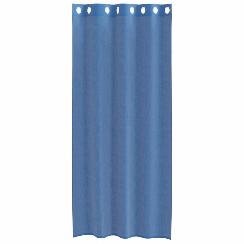 Berkfield Home Royal Blue Voile Fabric Panel Curtains with Eyelets, 2 Pack – 3