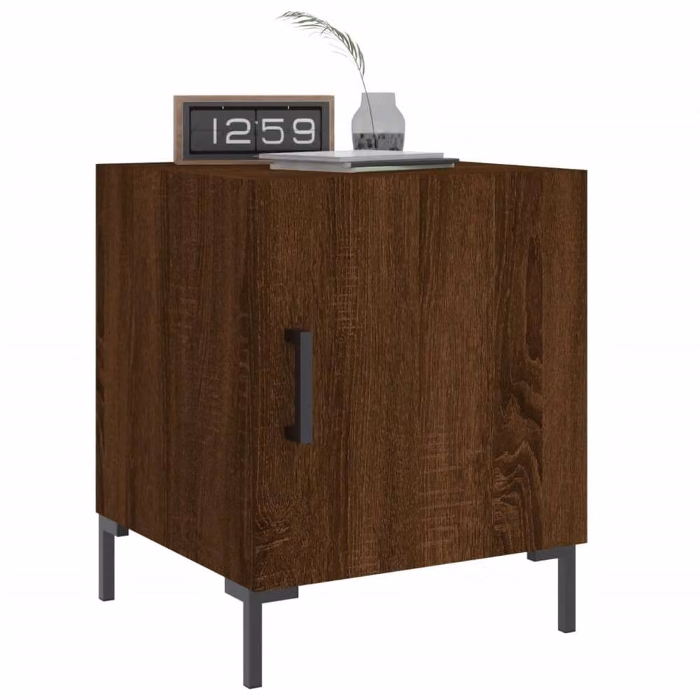 Berkfield Home Modern Bedside Cabinets, 2 Piece Set in Brown Oak, W/D/H: 40 x 40 x 50 cm – 4
