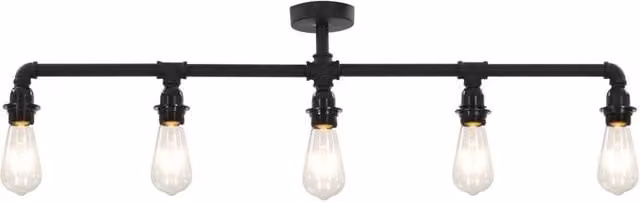 Berkfield Home Modern Black Metal Ceiling Lamp for 5 x E27 Bulbs