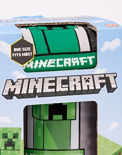 Minecraft Creeper Face Mug and Socks Gift Set for Kids in Green and Grey – 3
