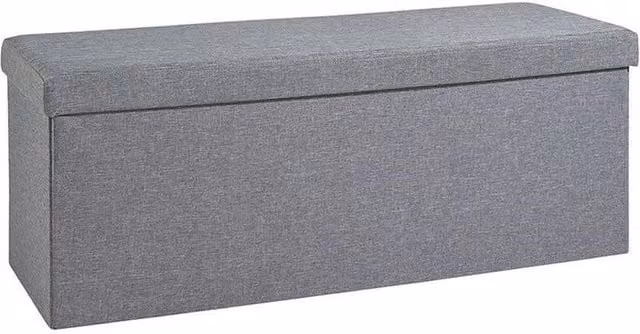 Nordara Extra Large Grey Fabric Folding Ottoman Storage Chest – 1