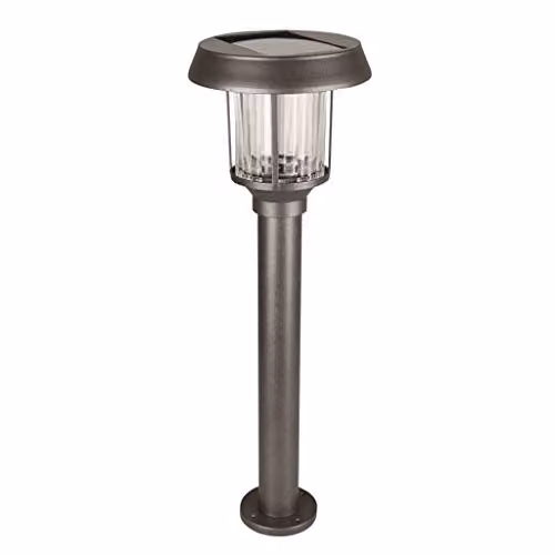 Luxform Pollux Intelligent Solar LED Post Light with Dusk Sensor in Silver – 1