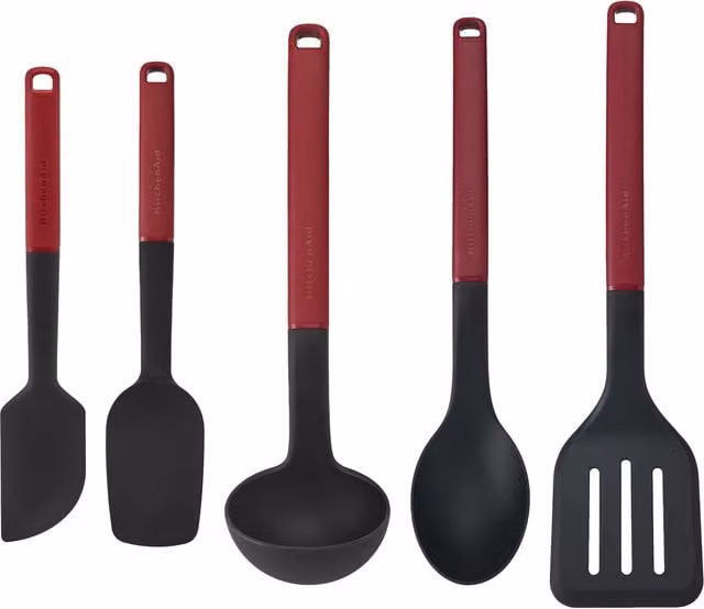 KitchenAid 5-Piece Red Silicone Utensil Set