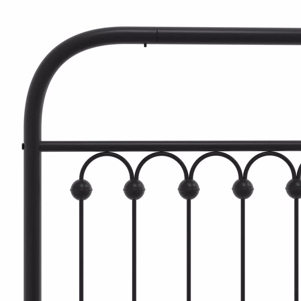 Berkfield Home Classic Metal Headboard in Black, Width: 180 cm – 4