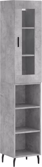 Berkfield Home Highboard in Concrete Grey, H 180 x W 34.5 x D 34 cm – 1