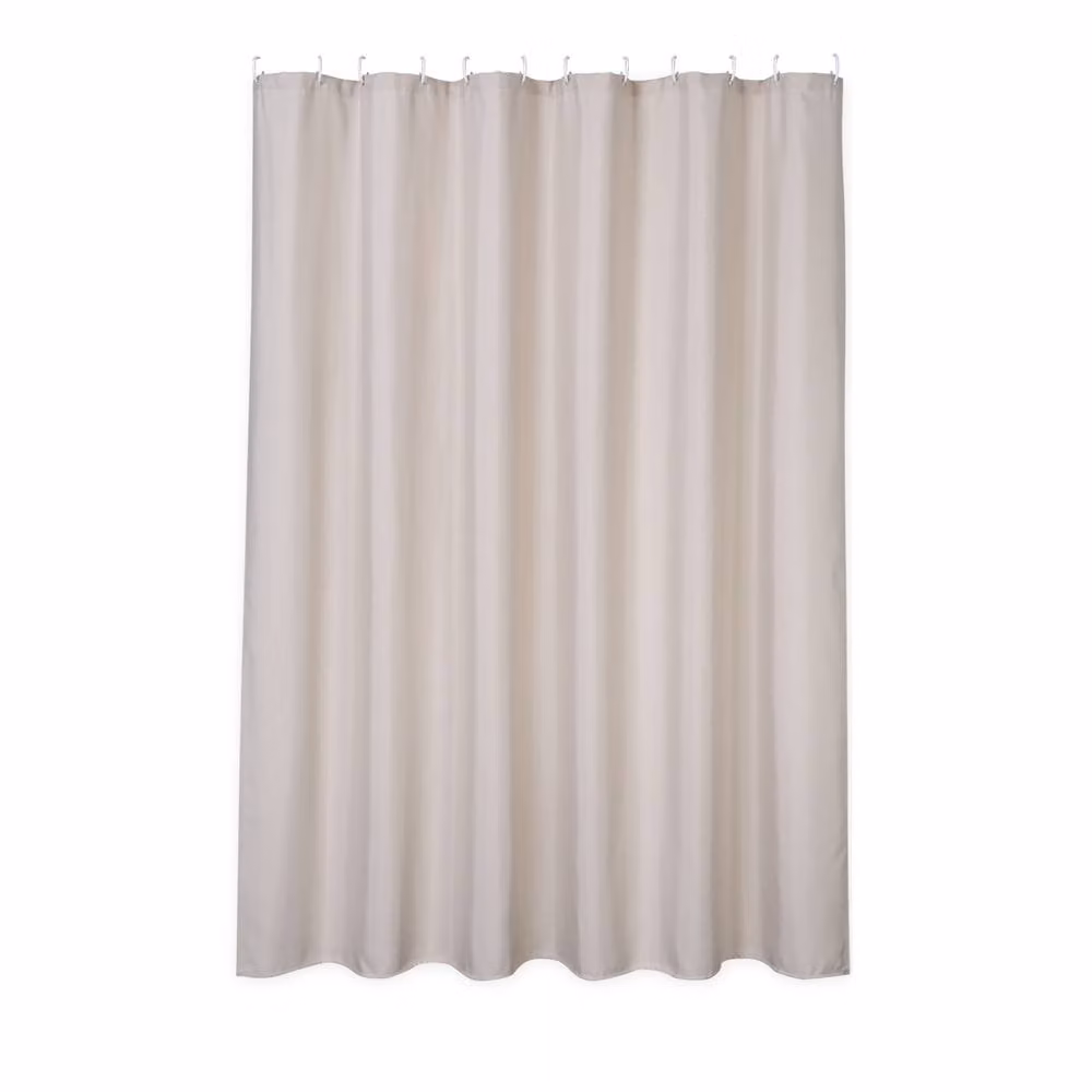 London Boutique Waterproof Polyester Shower Curtain in Beige, W: 101.6 cm, H: 182.88 cm – 2