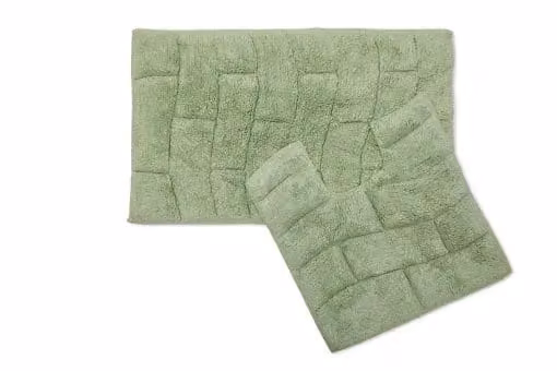 New Edge Blinds Ripple Collection 2pc Pure Cotton Jacquard Bath Set in Green, W: 50 cm, H: 80 cm – 2