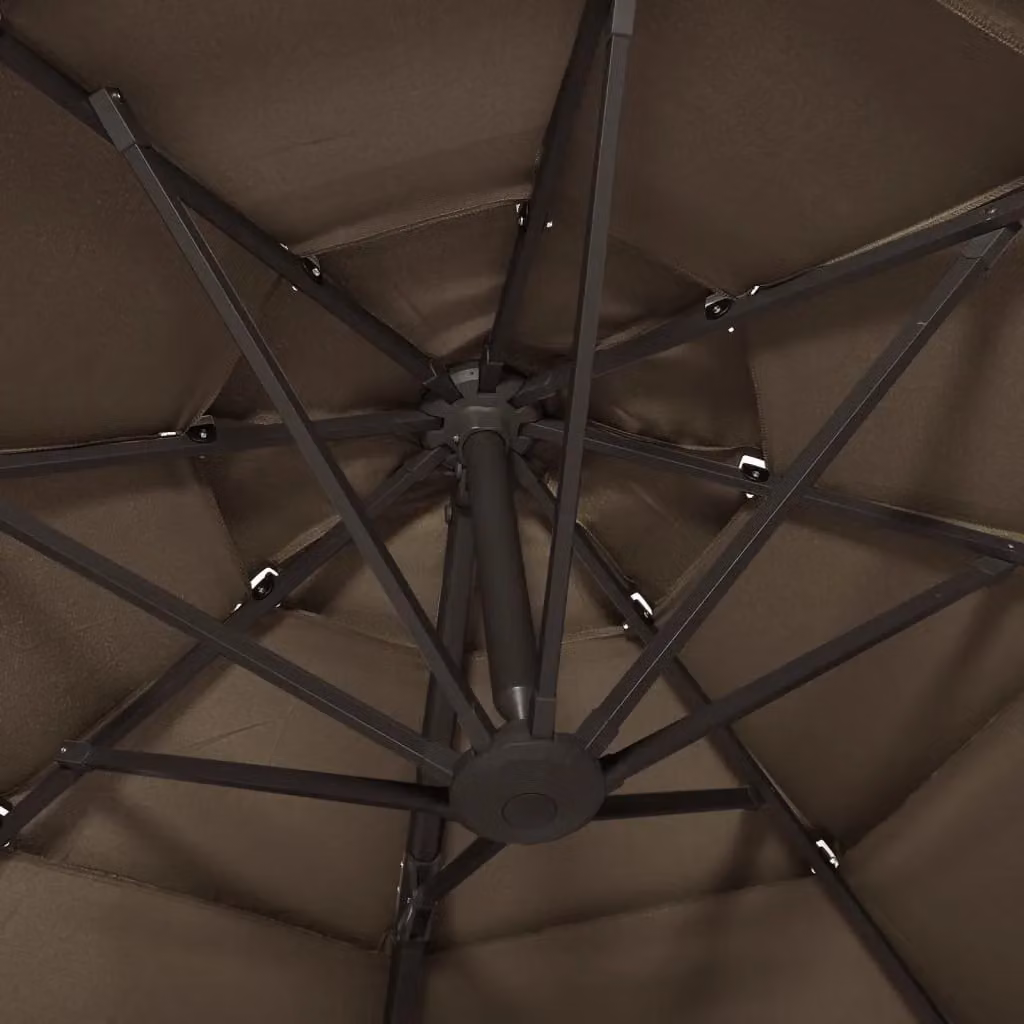 Berkfield Home 4-Tier Parasol with Aluminium Pole, Beige, W: 300 cm x D: 300 cm – 2